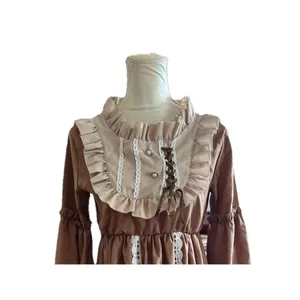 Vintage Princess Lolita A-Line Dress Fairy Balloon Sleeve Pearls Party Costume S thumbnail 9