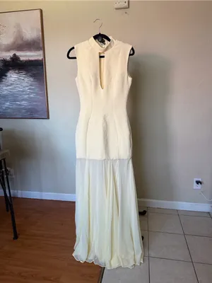 House of CB RAPHAELLA Butter Yellow Keyhole Maxi Dress size M NWOT thumbnail 4