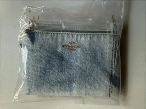NEW Coach Corner Zip Wristlet In Loved Denim With Charms NWT thumbnail 5