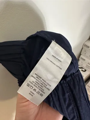 NWT Quince 100% organic cotton poplin pull on shorts xs navy thumbnail 5