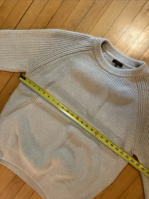 Quince Organic Cotton Fisherman Crew Sweater in Speckled Beige Size XXL thumbnail 7