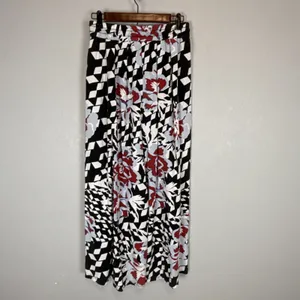 Free People Movement Abs Tracker Floral Print Split Leg Pants Size XS Black Red‎ thumbnail 5