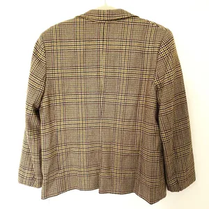 VTG Amanda Smith Wool Check Plaid Blazer Shoulder Pads Preppy Clueless Jacket 16 thumbnail 2