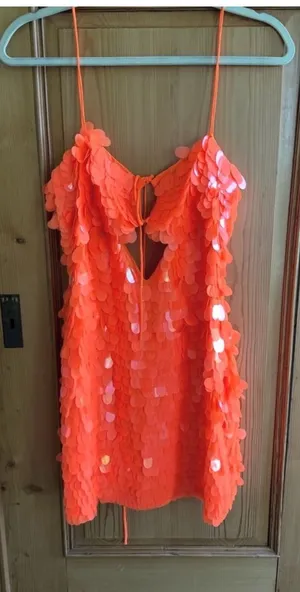 ASOS Sequin Mini Dress in Pink thumbnail 1