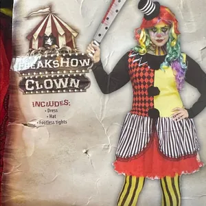 Women’s Freakshow Clown Halloween Costume Size XL 16/18 NEW thumbnail 3