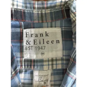 Frank & Eileen Barry Button Down Shirt Womens XS Blue Plaid Cotton‎ thumbnail 5