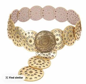 New boho western Gold Disc Medallion Waist Belt thumbnail 1