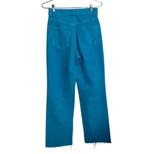 Zara‎ Wide Leg Blue Raw Hem Long Wide Leg pants size 2 thumbnail 2