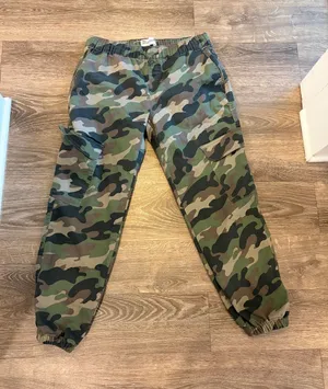 No Boundaries Camo Cargo Joggers - Olive Green & Brown- 27” thumbnail 1