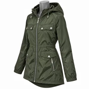 Michael Michael Kors Womens Olive Green Hooded Anorak Jacket Size S thumbnail 2