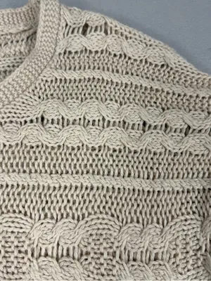 Kimchi Blue Urban Outfitters Sweater XS Cream Cable Knit Wool Blend Oversized thumbnail 2