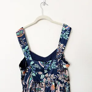 [Lulu's] Positively Adorable Navy Scarf Print Satin Tiered Bustier Romper NWT XL thumbnail 5
