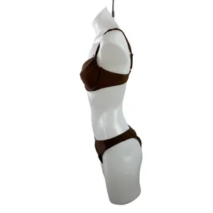 Abercrombie & Fitch Women's Brown Ruched Underwire Bikini Swimwear Set Size S/M thumbnail 2