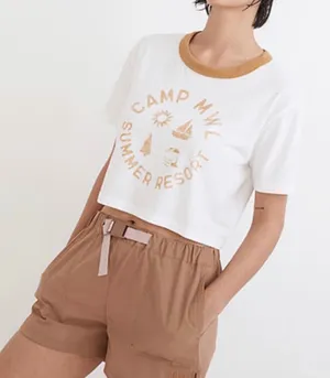 Madewell Camp Resort Ringer Crop Tee Size Medium thumbnail 1