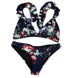 Cupshe Floral‎ Ruffle Bikini Swimsuit Two Piece Bathing Suit Medium thumbnail 6