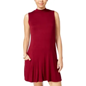 Trixxi Juniors Mock-Turtleneck A-Line Dress Red M thumbnail 7