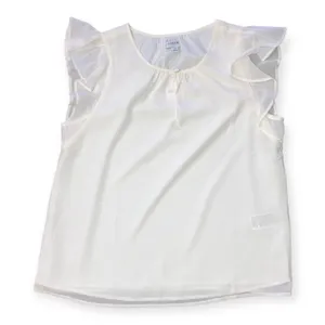J. Crew Womens white flutter sleeve key-hole blouse thumbnail 2