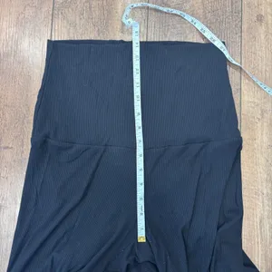 Skims Black Ribbed Modal Spandex Foldover Maternity Pants Wide Leg Size Large thumbnail 6