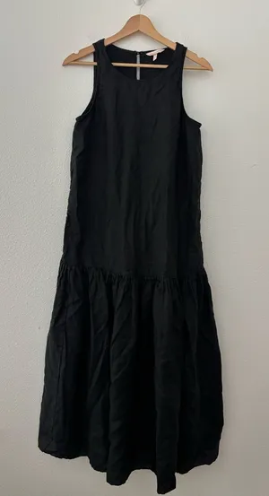 Rebecca Taylor linen black maxi dress thumbnail 1