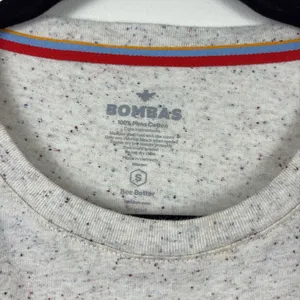 Bombas Pima Cotton Donegal Long Sleeve Tee Womens Size Small Speckled Soft White thumbnail 4