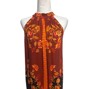 MSK Maxi Dress Womens M Multicolor Floral Halter Neck Boho Vacation Summer Party thumbnail 2