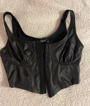 Corset Crop Top Black thumbnail 2