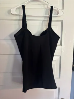 Black Womens Shaping Tank Top with Built-In Cups thumbnail 3
