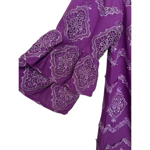 Boston Proper Metallic Lace Detail Off The Shoulder Shift Dress Women’s M Purple thumbnail 7