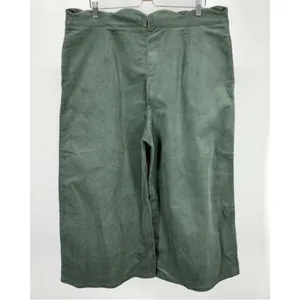 BP Nordstrom XS Green Scallop Waist Wide Leg Corduroy Crop Pants Cords Pant v6x thumbnail 5