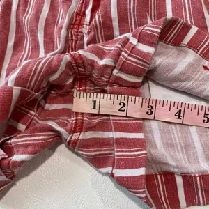American Eagle Size 10 Red White Striped Linen Blend High Rise Shorts thumbnail 7
