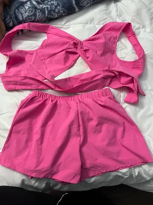 Tie Back Two Piece Set Pink thumbnail 1