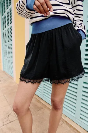 Zara Black Lace Shorts thumbnail 1
