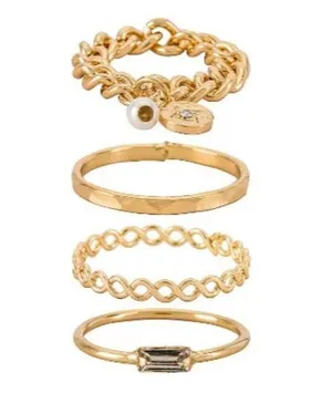 REVOLVE 8 Other Reasons Bling It On Ring Set Gold Womens Size OS thumbnail 1
