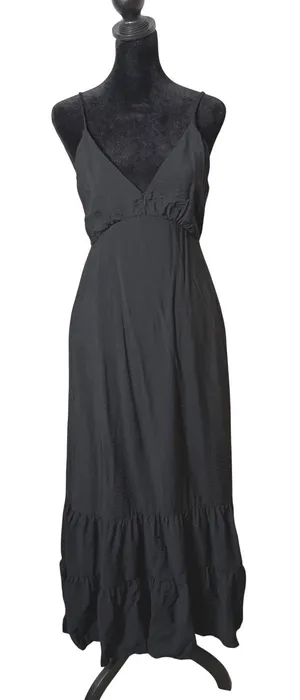 A New Day Whimsigoth Grunge Open Back Tiered Cami Black Maxi Dress Womens S Cut Out thumbnail 1