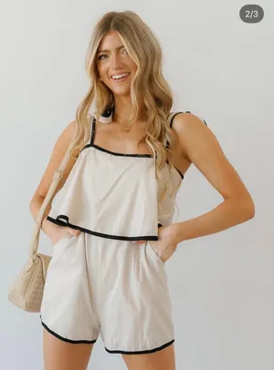 Landry Kate Romper Tan thumbnail 1