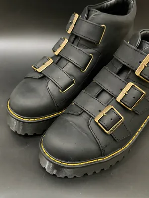 DR. MARTENS Coppola Black Leather Platform Ankle Boots Buckle Women’s Size 9 US thumbnail 3
