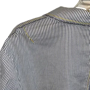 Chico's Seersucker Striped gray white yellow Yachtie Blazer coastal classic thumbnail 11
