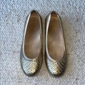 Vionic Anita Leather Lynx Woven Geo Round Toe Ballet Flat‎ Slip On Gold 6.5 thumbnail 4