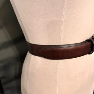 Leather Belt Men's Size 36 Brown Classic Handmade Heavy Duty Dress thumbnail 9