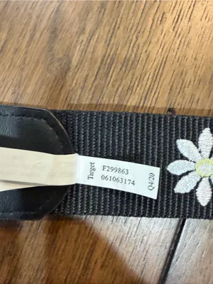Target Black Daisy Webbing Belt with White Flowers X-Small thumbnail 4