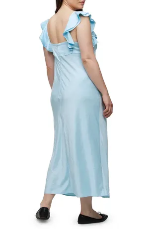 Madewell Blue Flutter Sleeve Dress thumbnail 2