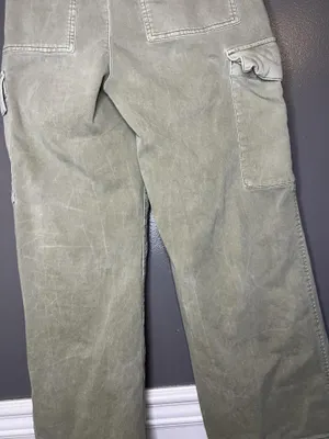 Gap Pants Womens 6 Green Loose Khaki Cargo Twill Relaxed Fit Pockets Casual thumbnail 6