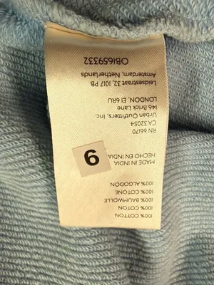 Pilcro Anthropologie Mixed Media Puff Sleeve Sweatshirt in Light Blue Sz Medium thumbnail 9