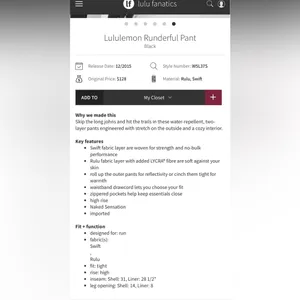Lululemon Runderful Pant - size 2 thumbnail 12