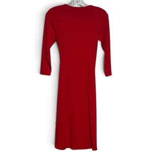 Tommy Bahama Clara 3/4 Sleeve Faux Wrap V-Neck Stretch Jersey Dress Red XS thumbnail 3