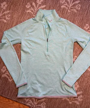 Under Armour Women's Mint Green Half-Zip Pullover heat gear thumbnail 1