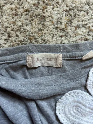 Altar'd State Gray crop top with flowers  thumbnail 3