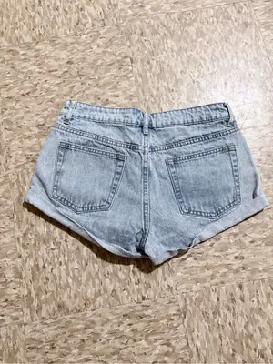 Edikted Light Blue Rolled-Hem Denim Shorts thumbnail 2