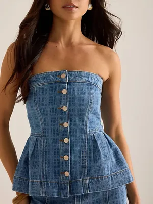 NWT Damson Madder Eloise Bandeau Top | Strapless Fashion Top | Trendy Top thumbnail 1