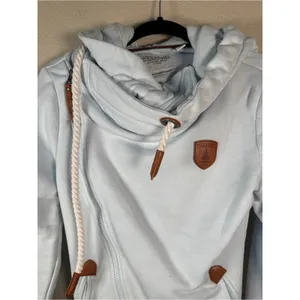 Wanakome Light Blue Hoodie Sweatshirt Womens XS Casual Cozy Cowl Neck thumbnail 5
